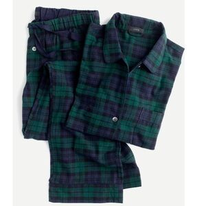 J. Crew Green and Navy Plaid Pajama Set